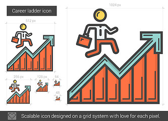 Image showing Career ladder line icon.