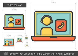 Image showing Video call line icon.