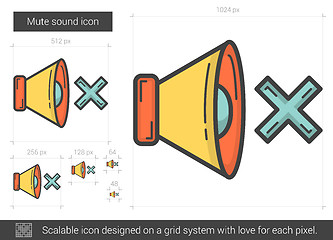 Image showing Mute sound line icon.