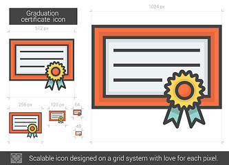Image showing Graduation certificate line icon.