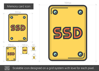 Image showing Memory card line icon.