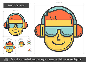 Image showing Music fan line icon.