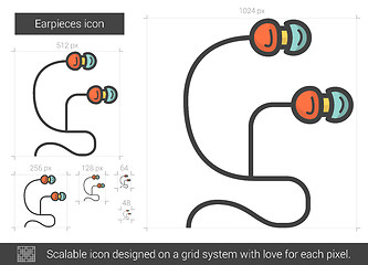 Image showing Earpieces line icon.