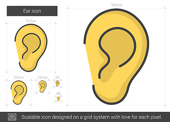 Image showing Ear line icon.