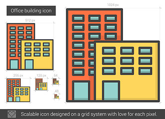 Image showing Office building line icon.