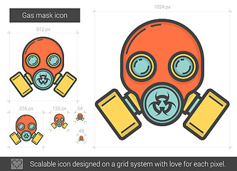 Image showing Gas mask line icon.