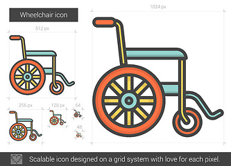 Image showing Wheelchair line icon.