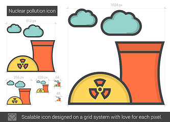 Image showing Nuclear pollution line icon.