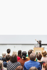 Image showing Woman giving presentation on business conference.