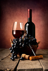 Image showing Old red wine