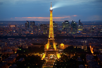 Image showing Eiffel Tower and la Defence