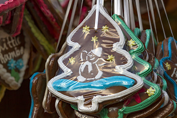 Image showing Gingerbread Hearts on german christmas market