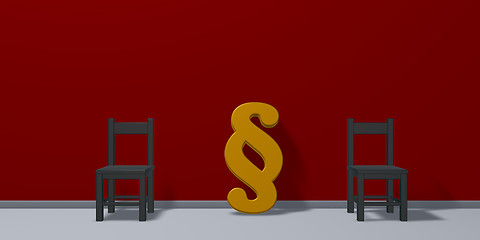 Image showing paragraph symbol and two chairs - 3d rendering