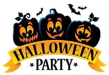 Image showing Halloween party sign theme image 1