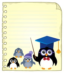 Image showing Notepad page with school penguins