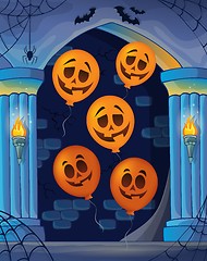 Image showing Wall alcove with Halloween balloons 1