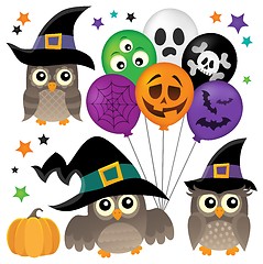 Image showing Halloween owls thematic collection 1