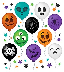 Image showing Halloween balloons theme set 1