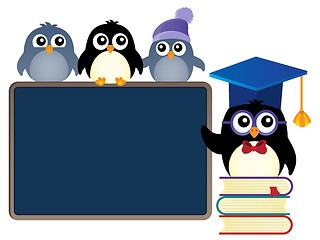 Image showing School penguins theme image 1