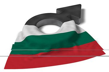 Image showing mars symbol and flag of bulgaria - 3d rendering