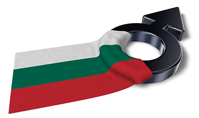 Image showing mars symbol and flag of bulgaria - 3d rendering