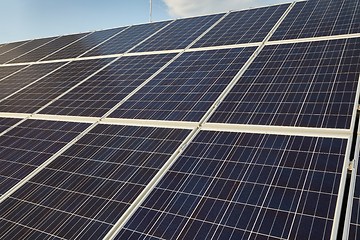 Image showing Solar panels on a roof