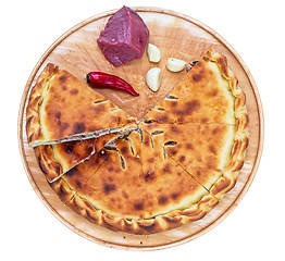 Image showing ossetian pie on a white