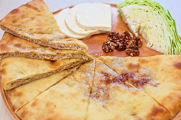 Image showing ossetian pie on a white