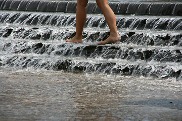 Image showing Girl in fountain