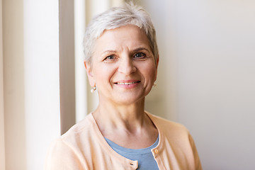 Image showing portrait of happy smiling gray senior woman