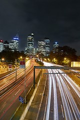 Image showing Urban highway at night
