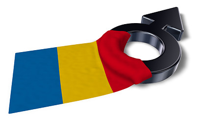 Image showing mars symbol and flag of romania - 3d rendering