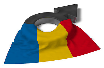 Image showing mars symbol and flag of romania - 3d rendering