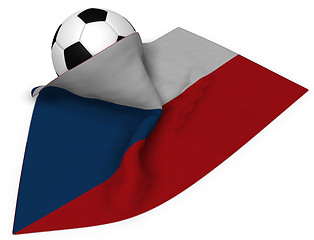 Image showing soccer ball and flag of the Czech Republic - 3d rendering