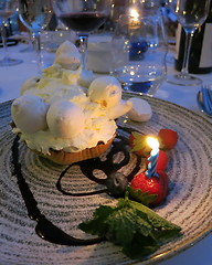 Image showing Celebration with meringue dessert