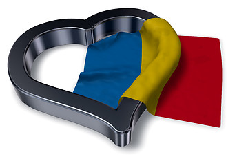 Image showing flag of romania and heart symbol - 3d rendering