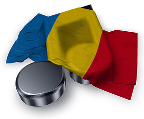 Image showing music note symbol and flag of romania - 3d rendering