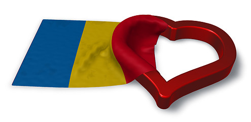 Image showing flag of romania and heart symbol - 3d rendering