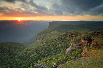 Image showing Sunset Blue Mountains Grose Valley