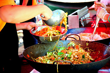 Image showing Stir fry cooking.