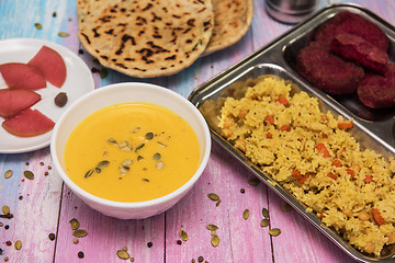 Image showing Vegetarian food set