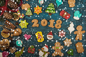 Image showing Gingerbreads for new 2018 years