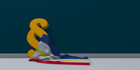 Image showing paragraph symbol and flag of mecklenburg-vorpommern - 3d rendering