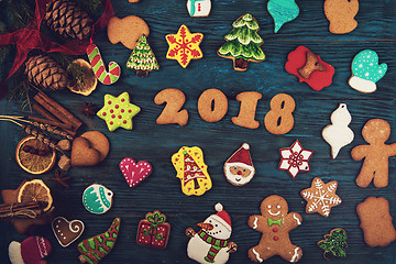 Image showing Gingerbreads for new 2018 years