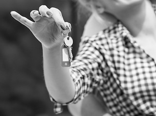 Image showing Closeup of woman holding house keys