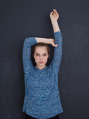 Image showing young woman isolated on grey background