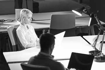 Image showing Businesswoman using laptop at work