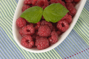 Image showing Raspberries on a plate