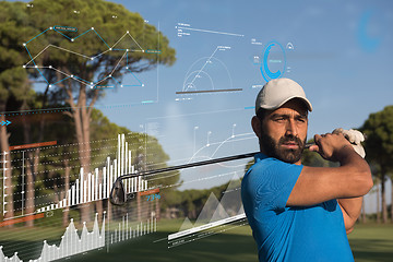 Image showing pro golf player shot the ball