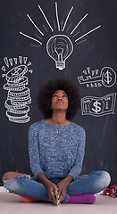 Image showing African American woman isolated on a gray background